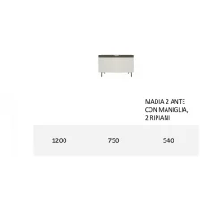 Madia con Scocca e Ante in Mdf Base a 4 Piedi Made in Italy - Corallo