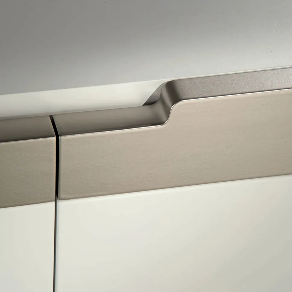 Madia con Scocca e Ante in Mdf Base a 4 Piedi Made in Italy - Corallo
