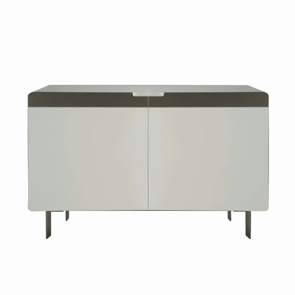 Madia con Scocca e Ante in Mdf Base a 4 Piedi Made in Italy - Corallo