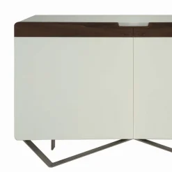 Madia con Struttura in Mdf Bianco 2 Piedi in Ferro Made in Italy - Corallo