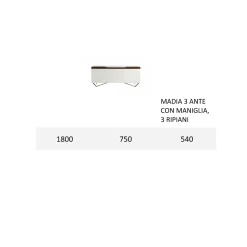 Madia con Struttura in Mdf Bianco 2 Piedi in Ferro Made in Italy - Corallo