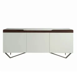Madia con Struttura in Mdf Bianco 2 Piedi in Ferro Made in Italy - Corallo