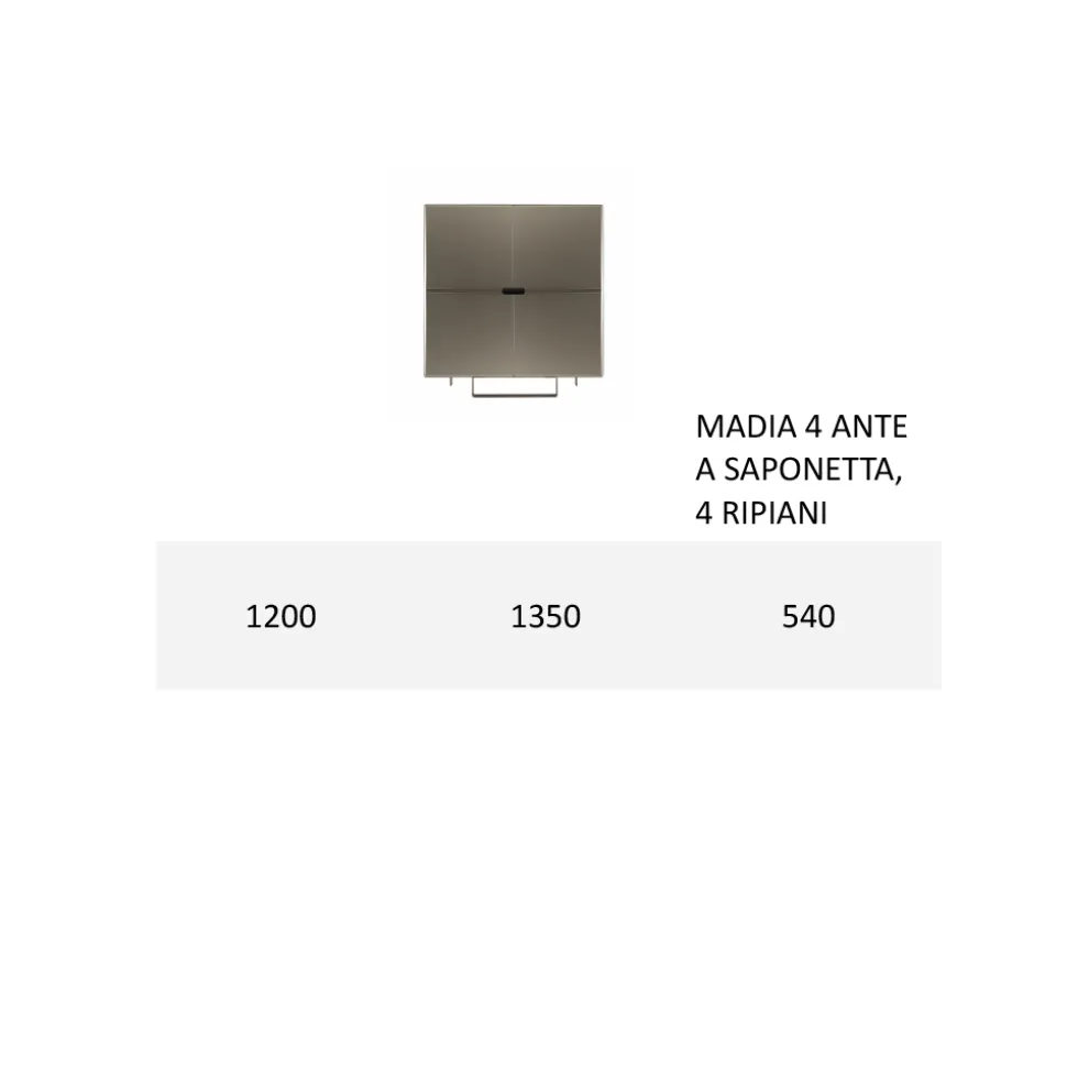 Madia con Struttura in Mdf e Basamento con Piede Centrale Made in Italy