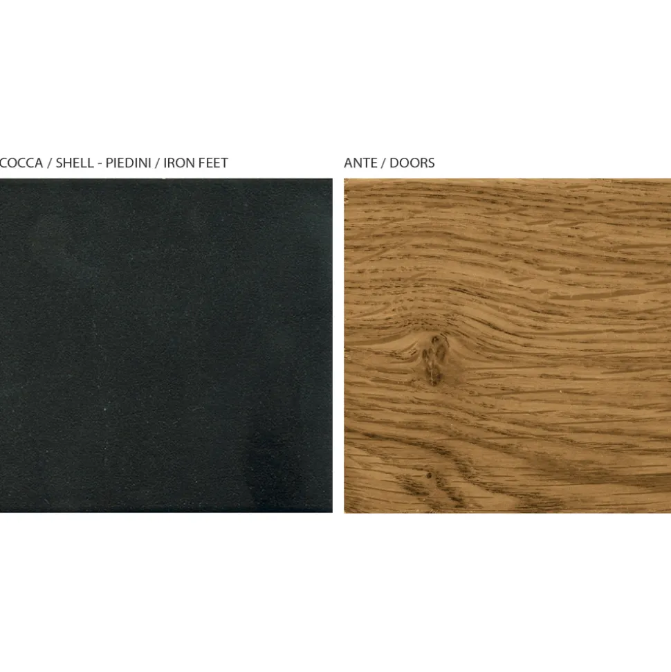 Madia da Salotto con 3 Ante in Finitura Rovere Nodato Country Made in Italy - Arne