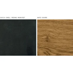 Madia da Salotto con 2 Ante in Finitura Rovere Nodato Country e Antracite Glass - Ove