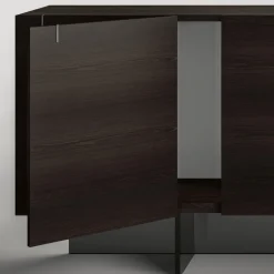 Madia da Salotto in Legno con Struttura in Vetro Made in Italy - Azuki