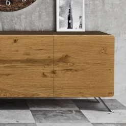 Madia da Soggiorno con 4 Ante in Finitura Rovere Nodato Country - Even