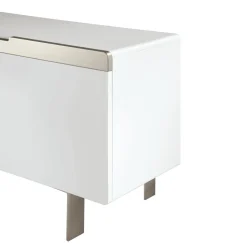 Madia da Soggiorno con 4 Ante in MDF Finitura Bianca e Nichel Made in Italy - Emie