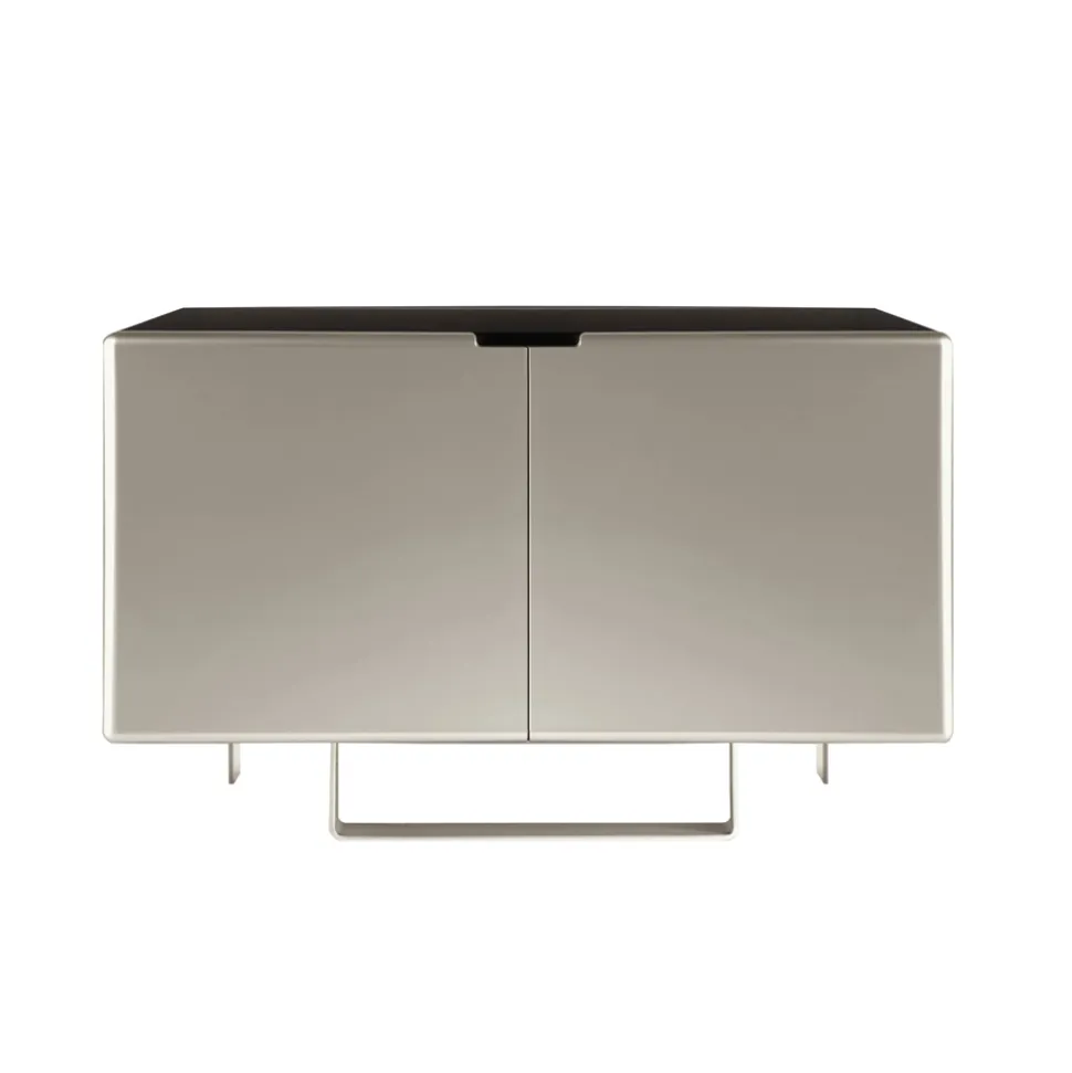 Madia da Soggiorno con 2 Ante in Finitura Nichel Made in Italy - Ulles