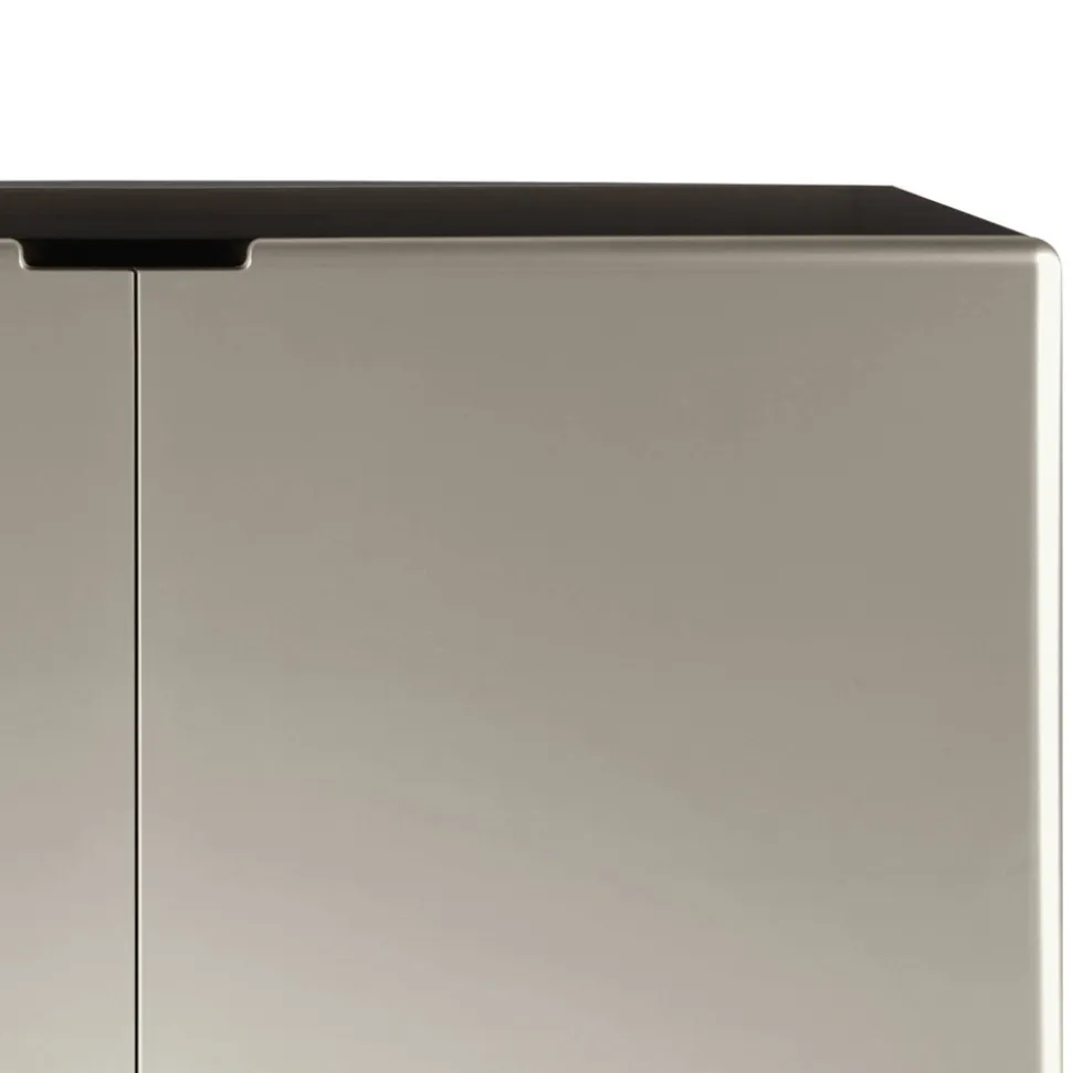 Madia da Soggiorno con 2 Ante in Finitura Nichel Made in Italy - Ulles