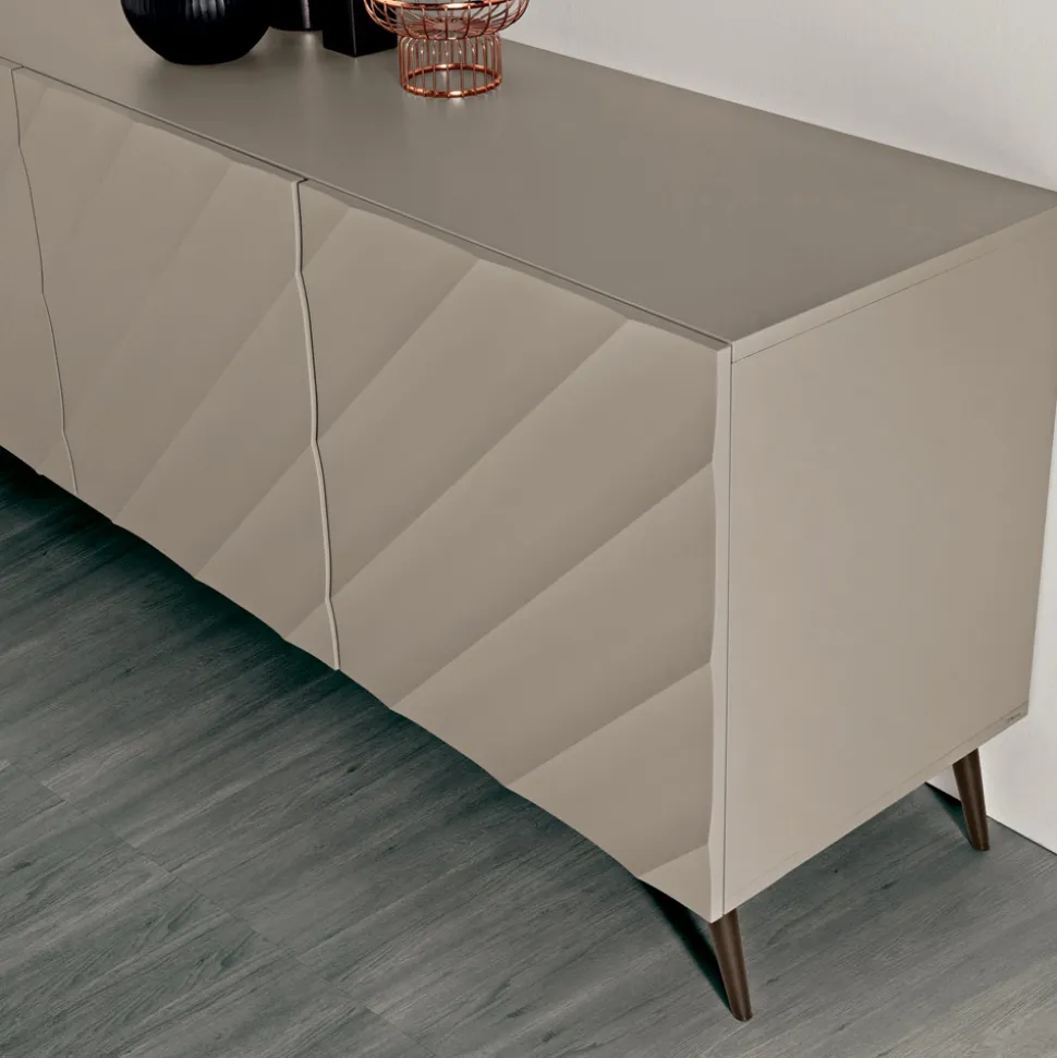 Madia da Soggiorno con 3 Ante in MDF Disponibili in Diverse Finiture - Elettra