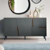 Madia da Soggiorno con 3 Ante in MDF Laccato Made in Italy - Elena