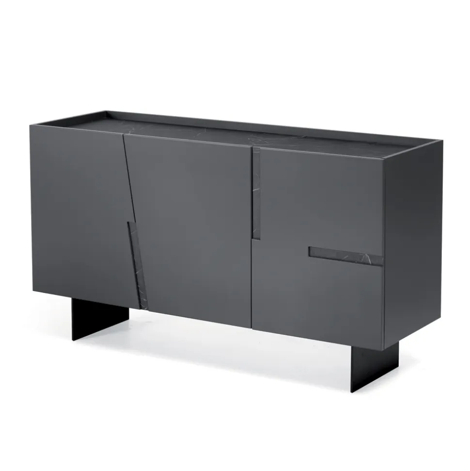 Madia da Soggiorno con 3 Ante in MDF Laccato Made in Italy - Elena