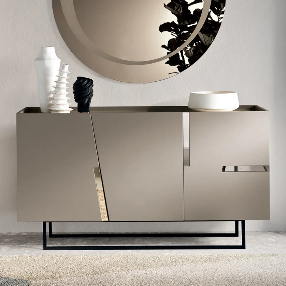 Madia da Soggiorno con 3 Ante in MDF Laccato Made in Italy - Elena