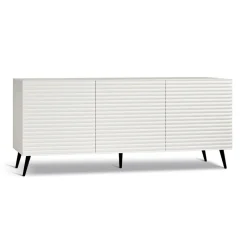 Madia da Soggiorno con 3 Ante in MDF Rivestito in PVC Laccato Made in Italy - Desideria