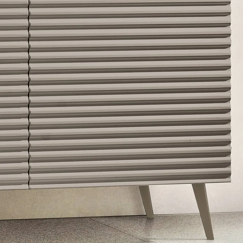 Madia da Soggiorno con 3 Ante in MDF Rivestito in PVC Laccato Made in Italy - Desideria