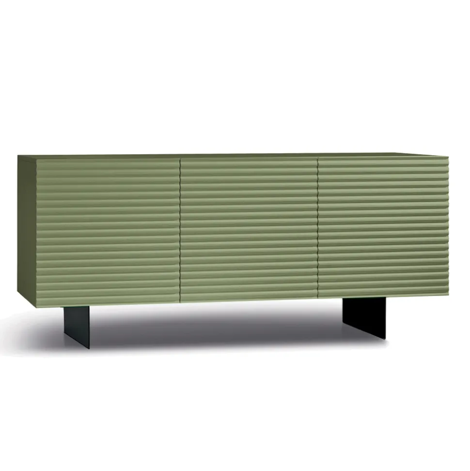 Madia da Soggiorno con 3 Ante in MDF Rivestito in PVC Laccato Made in Italy - Desideria