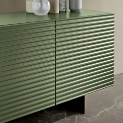 Madia da Soggiorno con 3 Ante in MDF Rivestito in PVC Laccato Made in Italy - Desideria