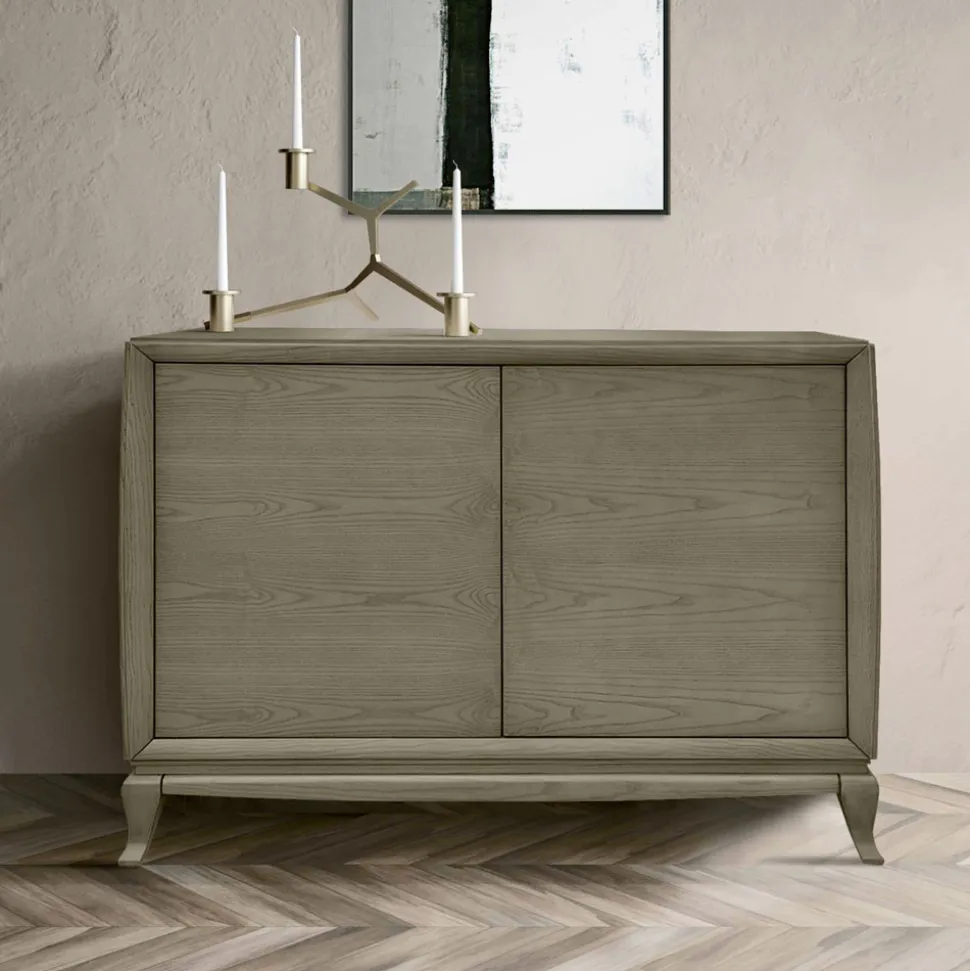 Madia da Soggiorno con 2 Ante in Finitura Fumo Made in Italy - Olenna