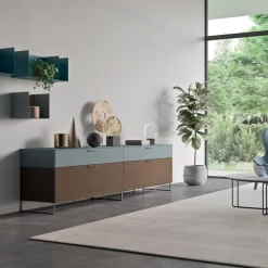 Madia da Soggiorno in Legno Ecologico con Cassetti e Top Laccato - Tamara