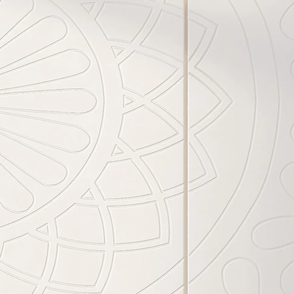 Madia da Soggiorno in Mdf Bianco con Bassorilievo Made in Italy - Stilea