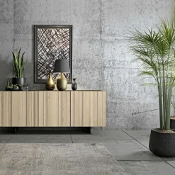 Madia da Zona Living con 3 Ante in Finitura Sabbia Made in Italy - Jan