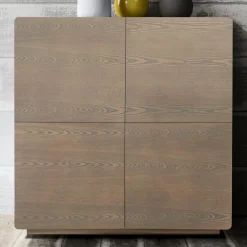Madia da Zona Living con 4 Ante in Finitura Cappuccino Made in Italy - Eda