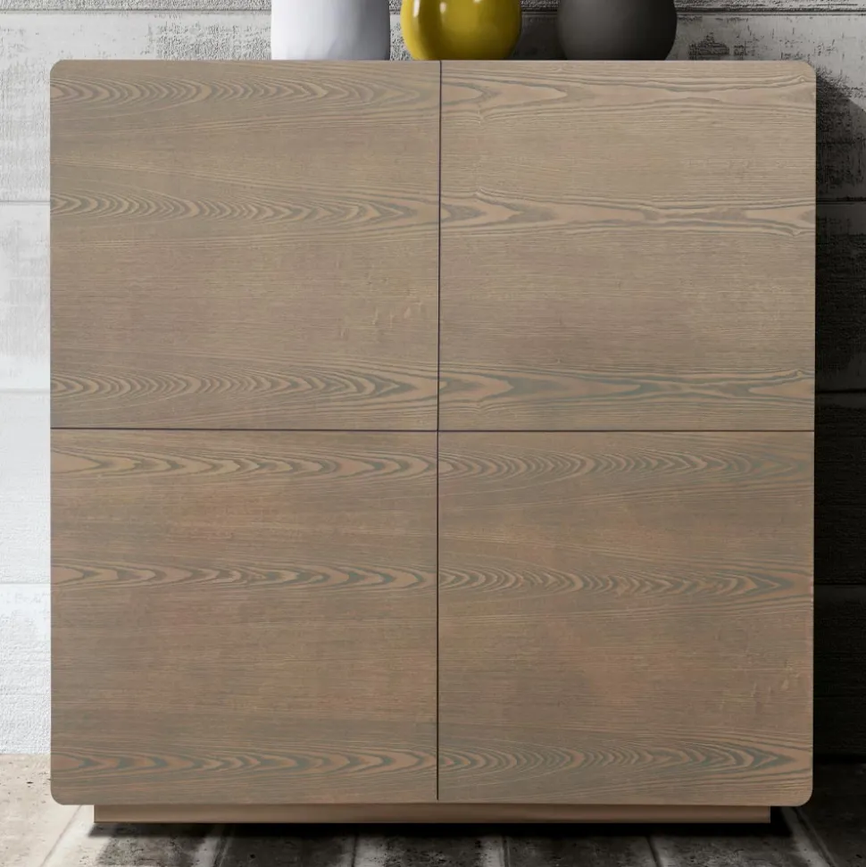Madia da Zona Living con 4 Ante in Finitura Cappuccino Made in Italy - Eda