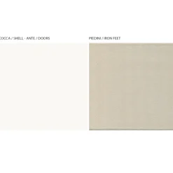 Madia da Zona Living con 4 Ante in Finitura Bianca e Canaletto Made in Italy - Any