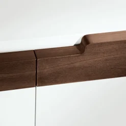Madia da Zona Living con 4 Ante in Finitura Bianca e Canaletto Made in Italy - Any