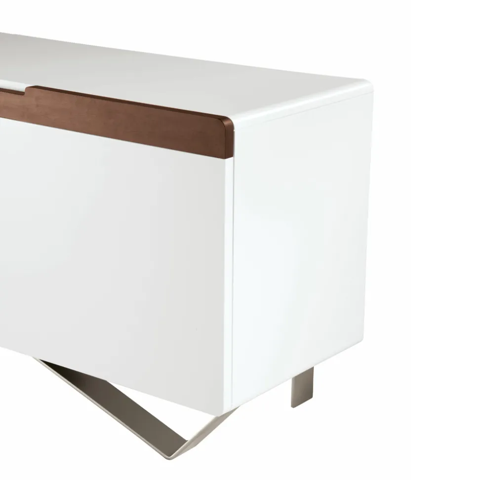 Madia da Zona Living con 4 Ante in Finitura Bianca e Canaletto Made in Italy - Any
