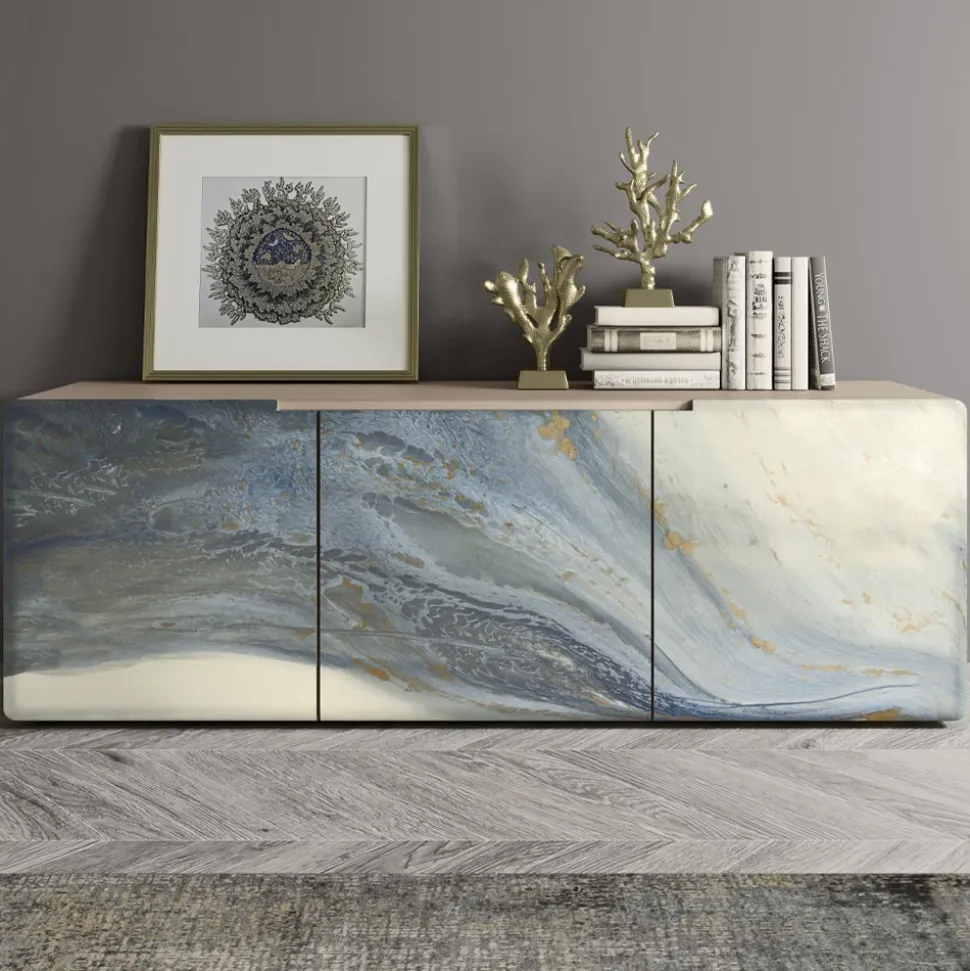 Madia da Zona Living con 3 Ante in Diverse Finiture Made in Italy - Ole
