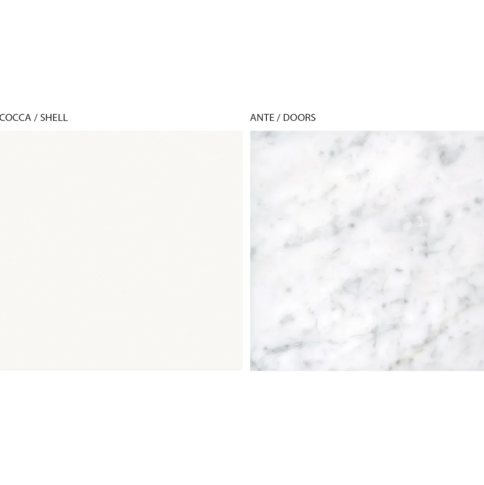 Madia da Zona Living con 3 Ante in Finitura Marmo Carrara Made in Italy - Finn