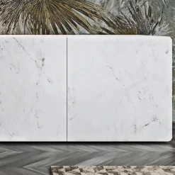 Madia da Zona Living con 3 Ante in Finitura Marmo Carrara Made in Italy - Finn