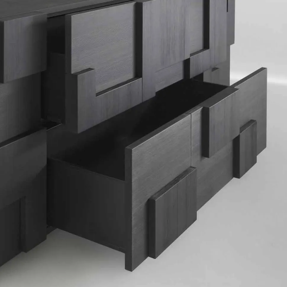 Madia di design in legno di larice spazzolato termotrattato Azalea