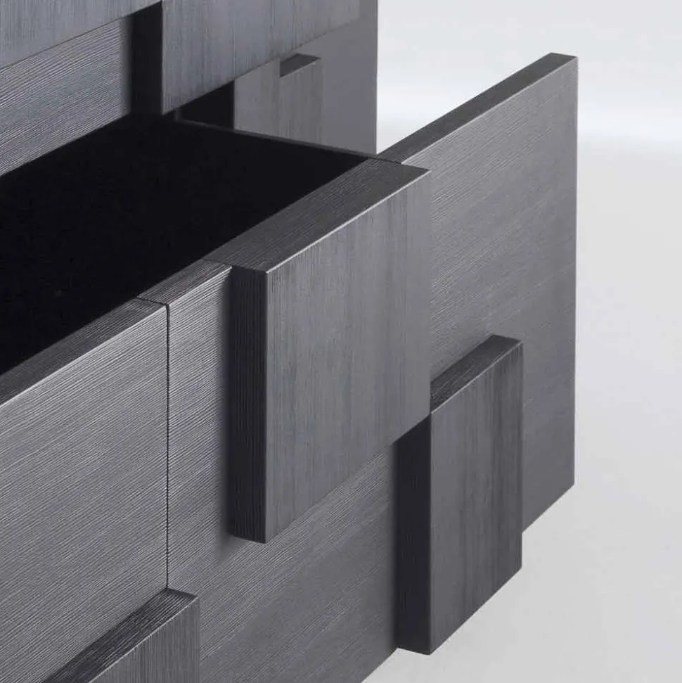 Madia di design in legno di larice spazzolato termotrattato Azalea