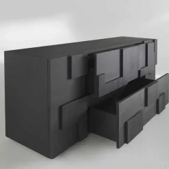 Madia di design in legno di larice spazzolato termotrattato Azalea