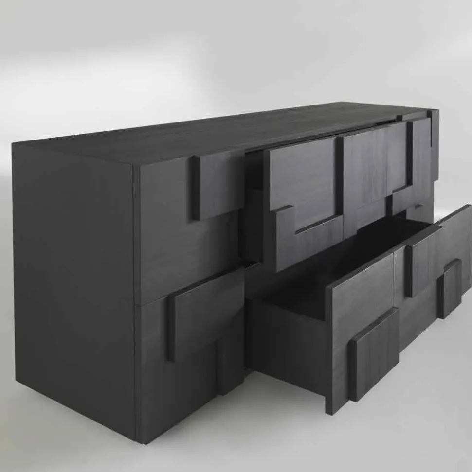 Madia di design in legno di larice spazzolato termotrattato Azalea