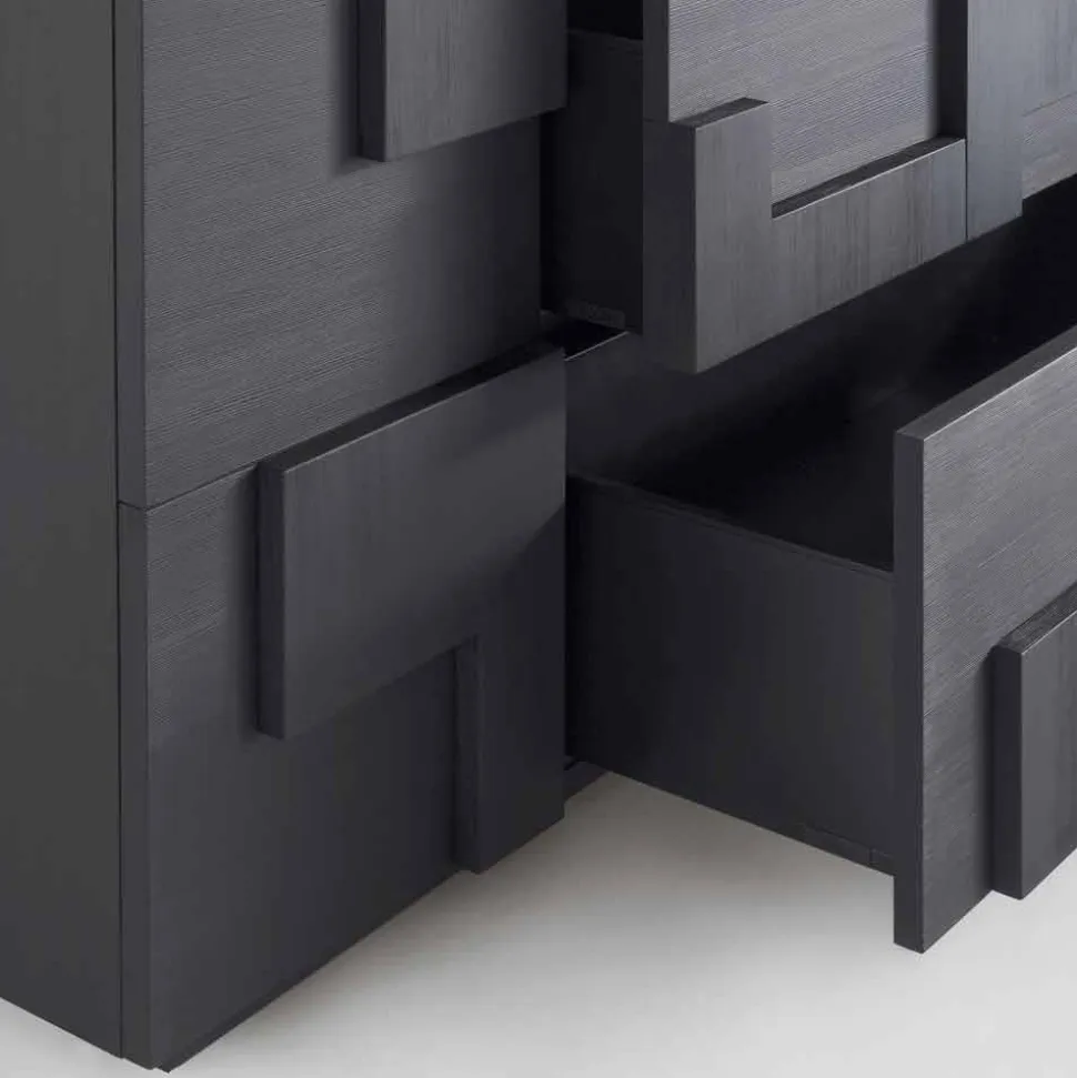 Madia di design in legno di larice spazzolato termotrattato Azalea