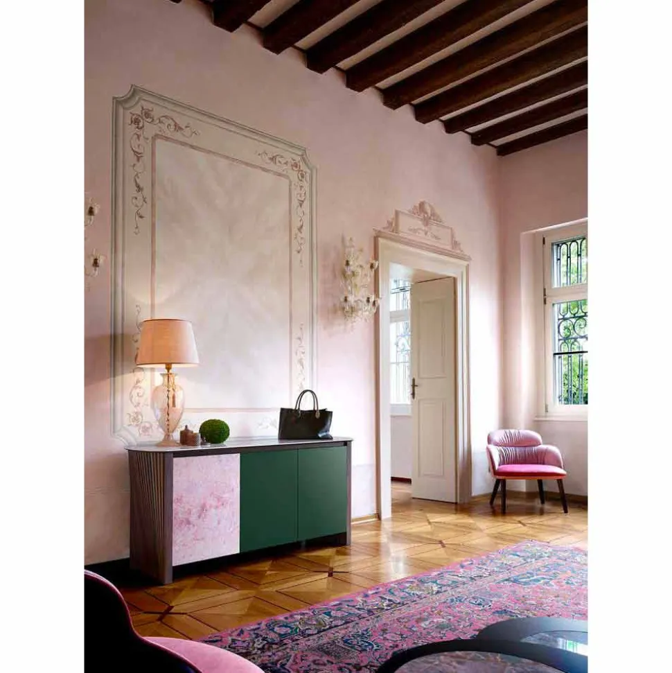 Madia di Lusso in Gres con Struttura in Legno e Mdf Made in Italy - Cunea