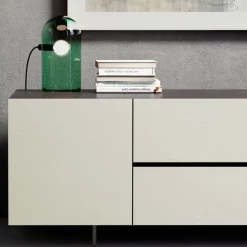 Madia Impiallacciata con Gambe Metacrilato Made in Italy - Frank