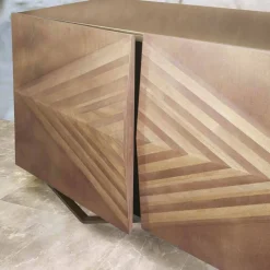 Madia in Legno a 2 o 4 Ante con Ripiani in Cristallo Made in Italy - Gardena