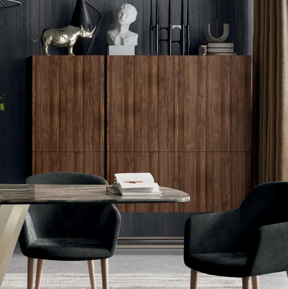 Madia in Legno con Ante Apertura Push-Pull Made in Italy - Salerno