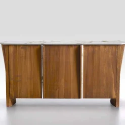Madia in Legno con Piano Gres Effetto Marmo, Alta Qualità Made in Italy - Wonka
