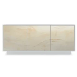 Madia in Legno Laccato con 2 o 3 Ante in Ceramica Made in Italy - Fiorenza
