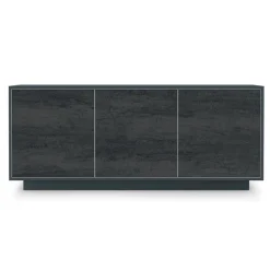 Madia in Legno Laccato con 2 o 3 Ante in Ceramica Made in Italy - Fiorenza