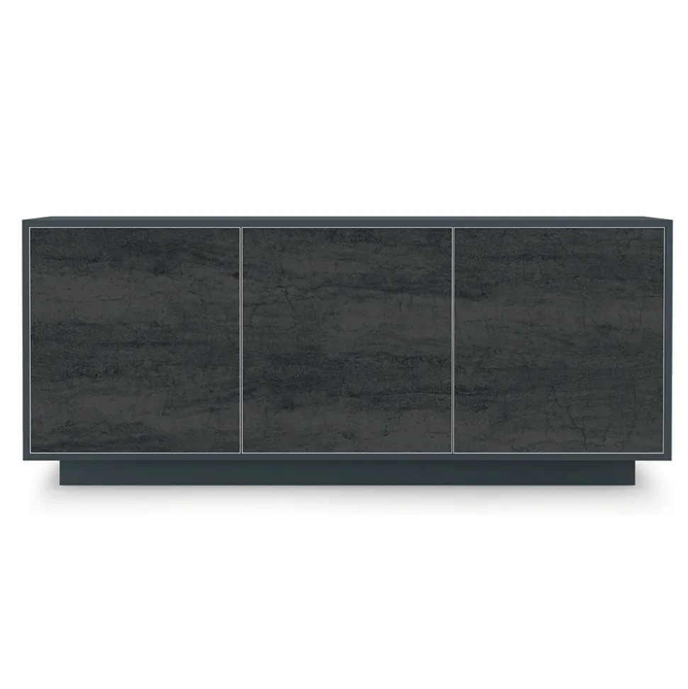 Madia in Legno Laccato con 2 o 3 Ante in Ceramica Made in Italy - Fiorenza