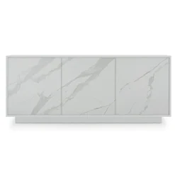 Madia in Legno Laccato con 2 o 3 Ante in Ceramica Made in Italy - Fiorenza