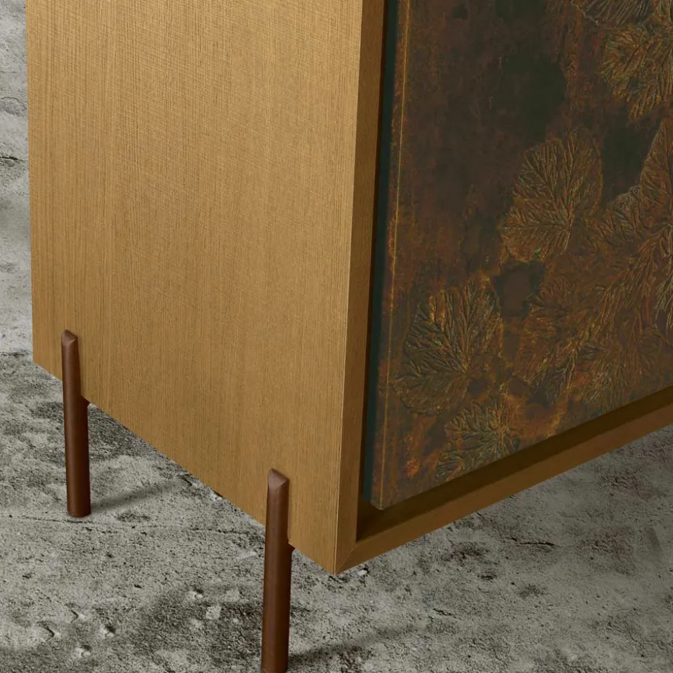 Madia in Legno Listellare con 3 Ante in MDF con Lavorazione Manuale - Veralia