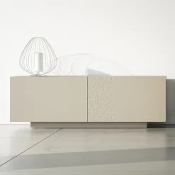 Madia in Mdf con Base a Zoccolo e Anta Decorata Made in Italy - Deodara